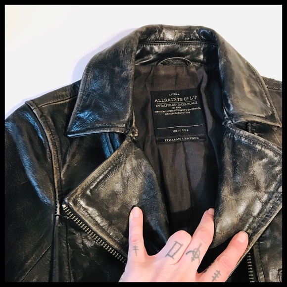 ALL SAINTS Leather Motorcycle Jacket! - Picture 5 of 8